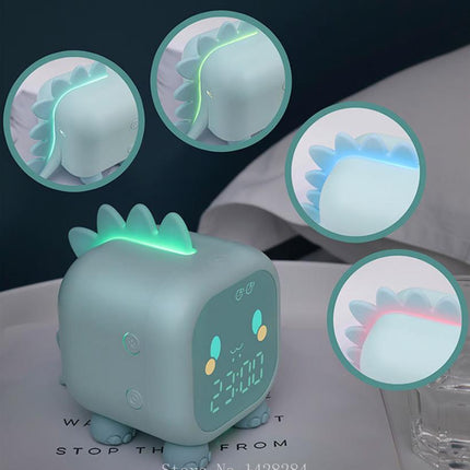 Dinosaur digitalt vækkeur med natlys