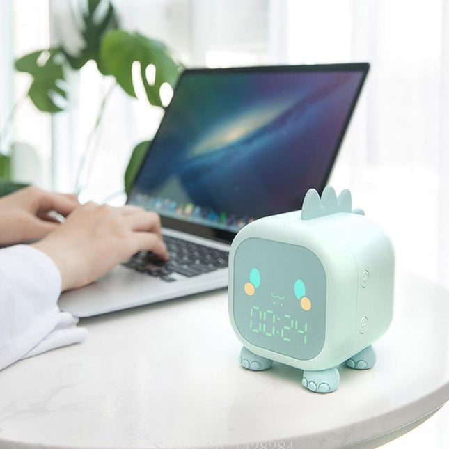 Dinosaur digitalt vækkeur med natlys