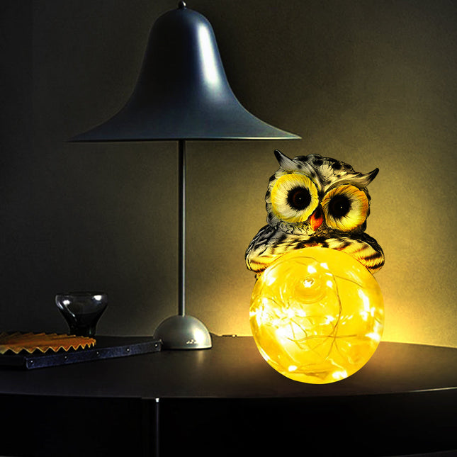 Solcelle havelampe med ugle figur
