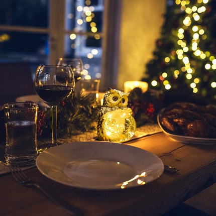 Solcelle havelampe med ugle figur