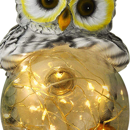 Solcelle havelampe med ugle figur