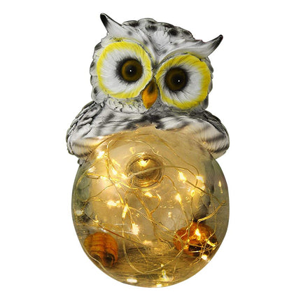 Solcelle havelampe med ugle figur