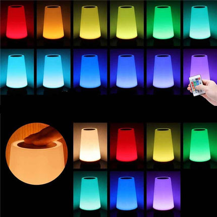 Dæmpbar touch-natlampe med fjernbetjening