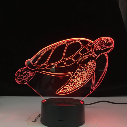 3D skildpadde natlampe med touch funktion