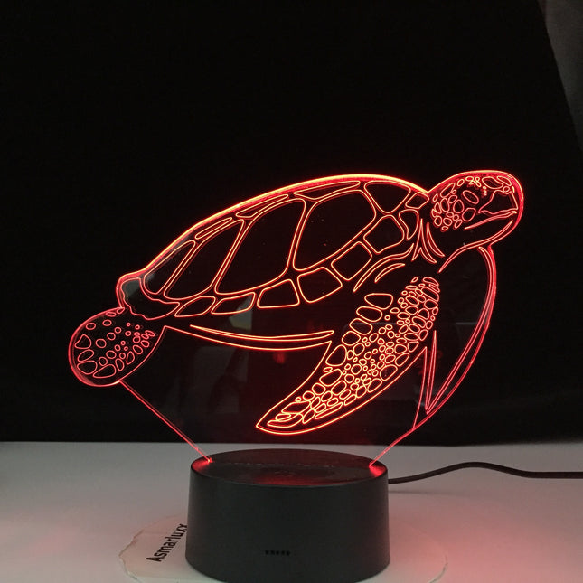 3D skildpadde natlampe med touch funktion