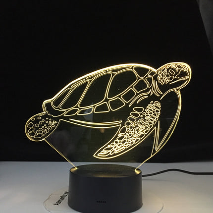 3D skildpadde natlampe med touch funktion