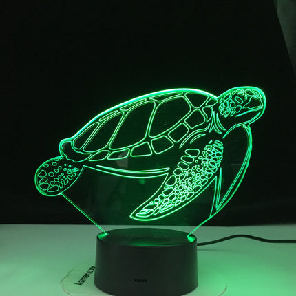 3D skildpadde natlampe med touch funktion