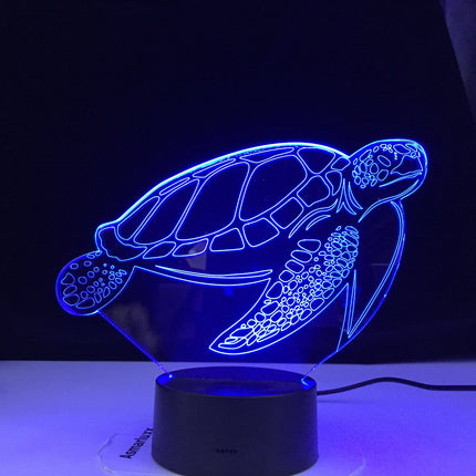 3D skildpadde natlampe med touch funktion
