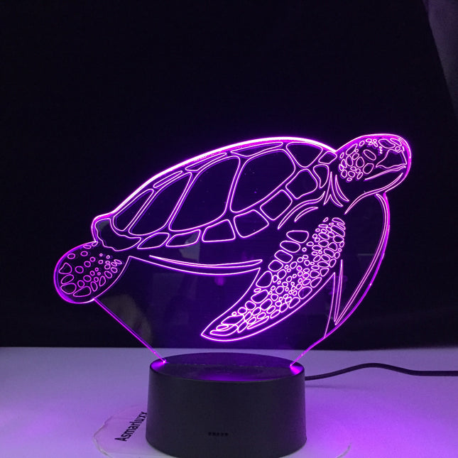 3D skildpadde natlampe med touch funktion