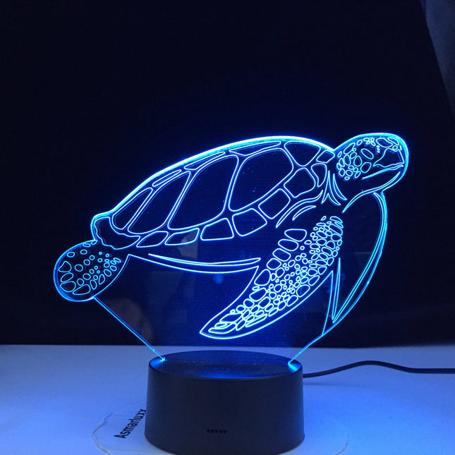 3D skildpadde natlampe med touch funktion