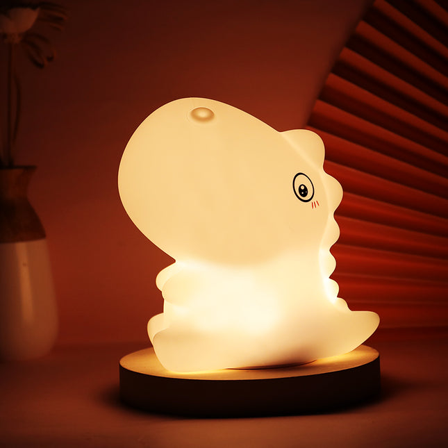Sød dinosaur LED natlampe i silikone