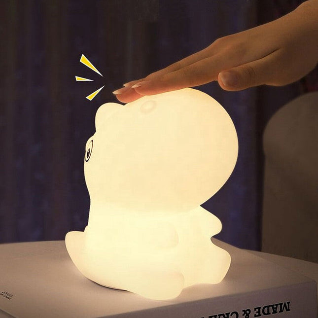 Sød dinosaur LED natlampe i silikone