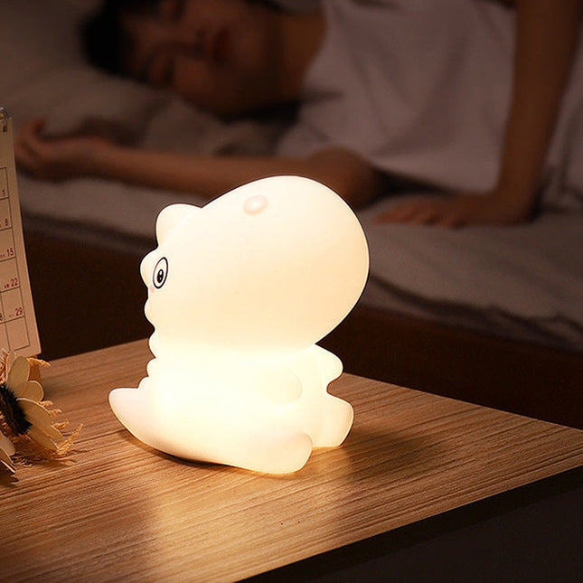 Sød dinosaur LED natlampe i silikone
